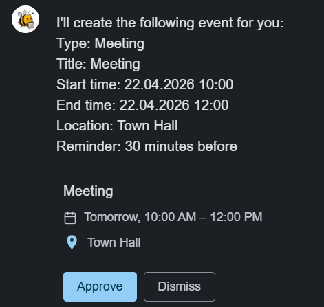 Pending event