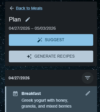 Generate Recipes