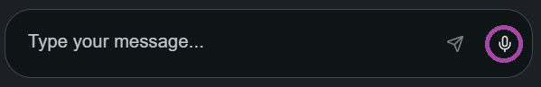 Microphone icon in chat